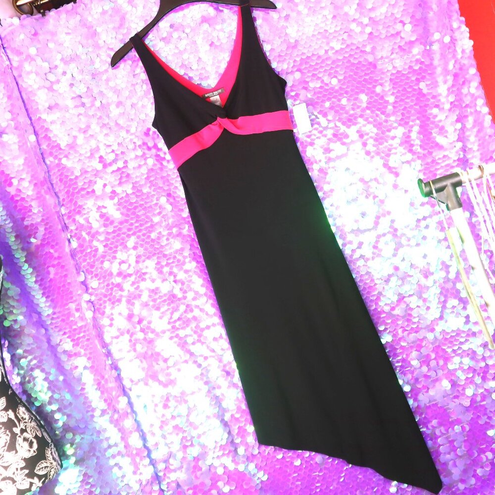NWT Y2K FORMAL DRESS 8 Bisou Bisou Black Hot Pink Prom Homecoming NYE Party Cute